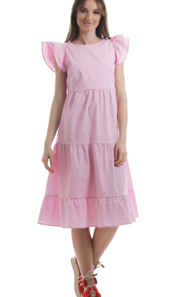 rochie roz din bumbac